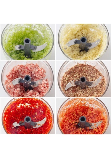 Hombey Manuel Sarımsak Dilimleyici - 500ml Gri 3 Bıçaklı, Zencefil Ve Soğan Hızlı Kırıcı, Dayanıklı Malzeme İle Mutfak Aleti Gri