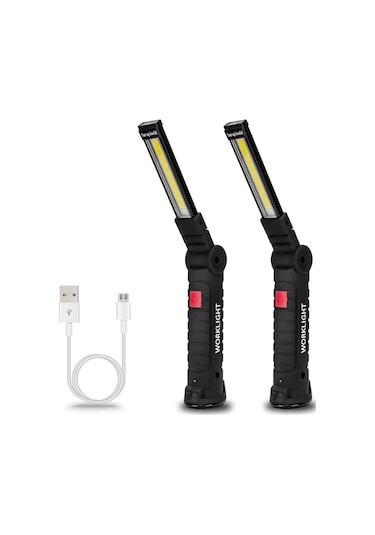 Xiyyadms 360 Dönebilen Manyetik Usb Şarjlı Cob Çalışma Lambası - Kamp, Araç Tamiri, Acil Durumlar İçin Çok Renkli