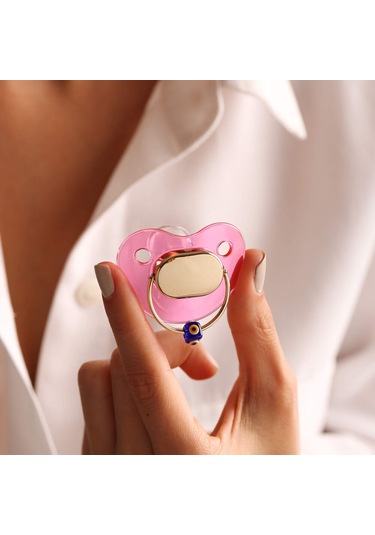 Sembol Gold 14 Ayar Sade İsim Yazılabilen Tasarım Altın Emzik