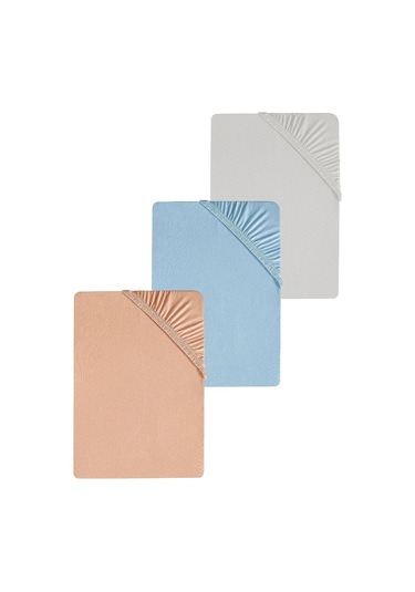 3 Adet Düz Pamuklu Tek Kişilik 120 X 200 Cm Lastikli Penye Çarşaf-yavruağzı-gri