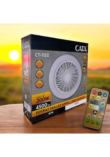Cata CT-1153 E27 42 W 3 Renk Yanma Modlu Dimlenebilir Fan Led Ampul