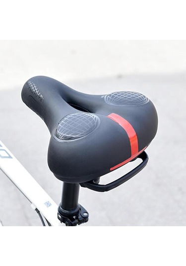 Suntek Bisiklet Sele Koltuk Yastıklı Bisiklet Eyer Dağ Yol Kırmızı - Siyah