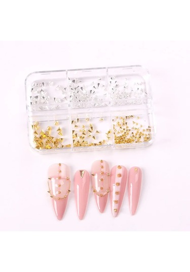 Tszs 1/2/3mm Sivri Metal Çiviler Altın Gümüş Siyah Çivi Sanat Charms Tiny Sopa Koni Çiviler Tırnak Parçaları Noktalar Zanaat Dıy Dekorasyon Grimsi Kahverengi