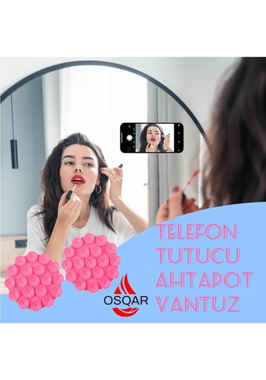 Ahtapot Vantuzlu Telefon Tutucu Yuvarlak 3m Çift Taraflı Bant Akrobat Pembe Belirtilmemiş Vantuzlu P