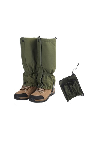 1 Çift Su Geçirmez Spor Tırmanma Legging Çorapları Yürüyüş, Kayak, Avcılık İçin Su Geçirmez Bot Kapağı - Ordu Yeşili Yeşil