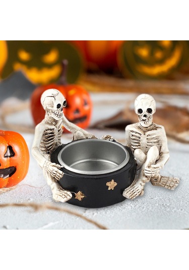 Suntek Cadılar Bayramı Mumluk Pratik 8,8-cm-x-6,6-cm-x-5,8-cm