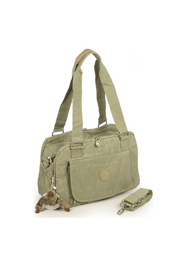 571 Krinkıl/klinkır Su Geçirmez İthal Kumaş Çok Gözlü Anne Okul Postacı El Omuz Çantası K. Bej 9-5c Koyu Bej