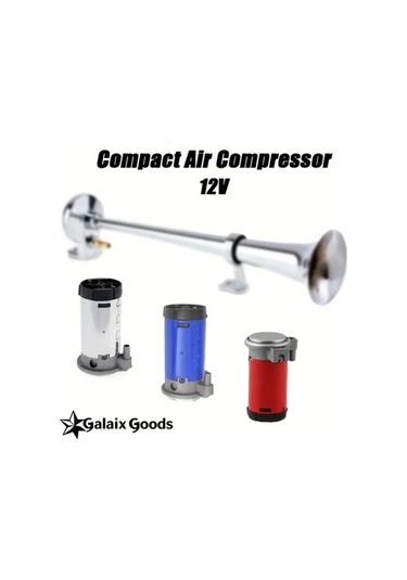 Pazly Wangxi 12v Kompakt Hava Kompresörü, Araba, Kamyon, Tekne Çanları İçin Dayanıklı Krom Kaplı Çinko Alaşımlı, Süper Sesli, 36v