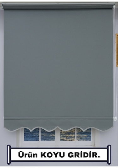 Kalın Keten Stor Zebra Güneşlik Perde Etekli Alüminyum Kasa & Boru, Ithal Kumaş Antrasit