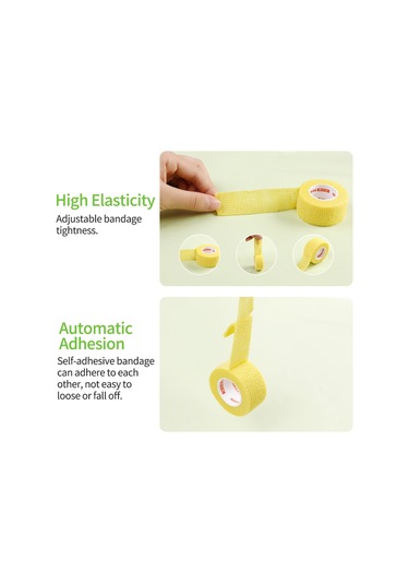 Xindoker 4 Rulo Kendinden Yapışan Nefes Alabilir Esnek Sargı Bezi - 1 İnç X 5 Yard