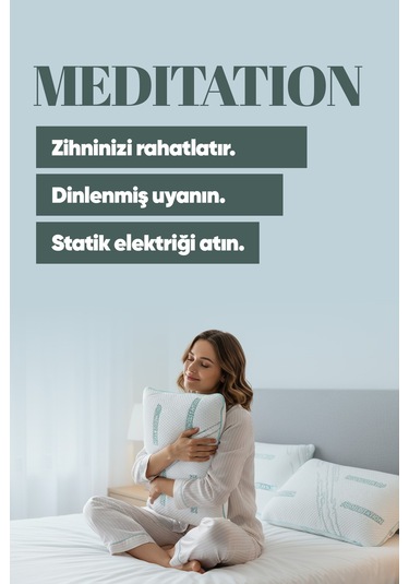 Dinlendirici Visko Yastık - Ortopedik Lüx Tombul Yastık - Anti Statik Kumaş Stres Azaltan Visco Beyaz