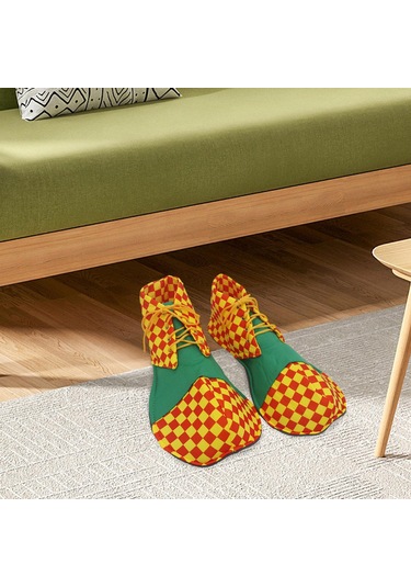 Suntek Yetişkin Palyaço Ayakkabıları Maskeli Balo Yeşil