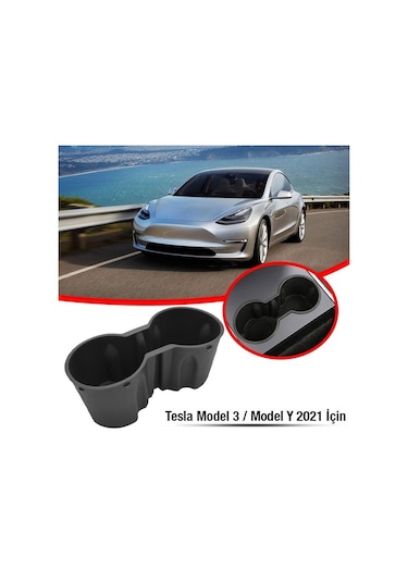 Polham Tesla Model 3 Ve Model Y 2021-2022 İçin Araba Bardak Tutucu, Takılıp Çıkartılabilen Tutucu