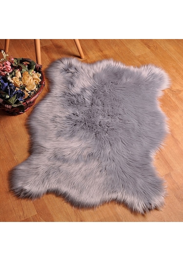 Soft Peluş Kuzu Postu Gri