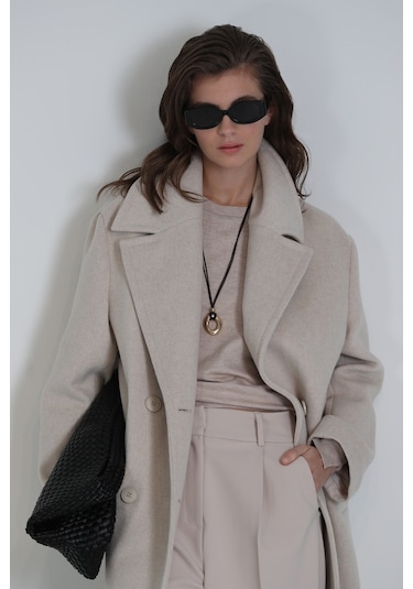 Lufian Burnıe Kadın Palto Bej Bej 122150002100550 Bej
