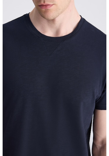 Twn Slim Fit Lacivert Düz %100 Pamuklu T-shirt 4ec1447011072 101