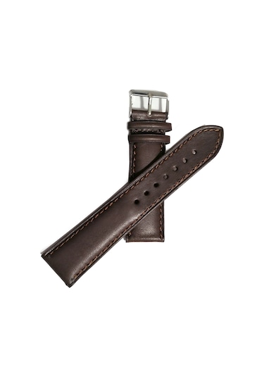 Hakiki Bombeli Kahverengi Dana Deri Saat Kordonu 22 Mm Kahverengi