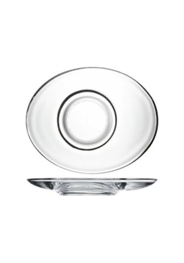 Paşabahçe 54381 Aqua Oval Çay Tabağı 6'lı Şeffaf