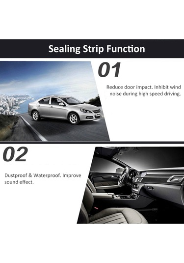 Youtek P Tipi Araba Kapı Su Geçirmez Muhafaza Kanalı, Çarpma Ve Toz Engeli, Ses Yalıtımı Şeridi 5 Metre