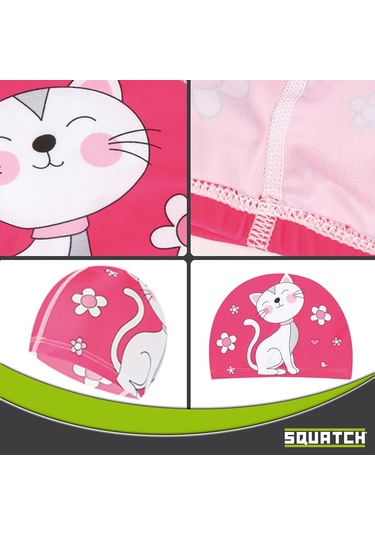 Yüzme Havuzu Yüzme Bone Kedi - Çocuklar Kızlar Ve Erkekler - Yu Kırmızı