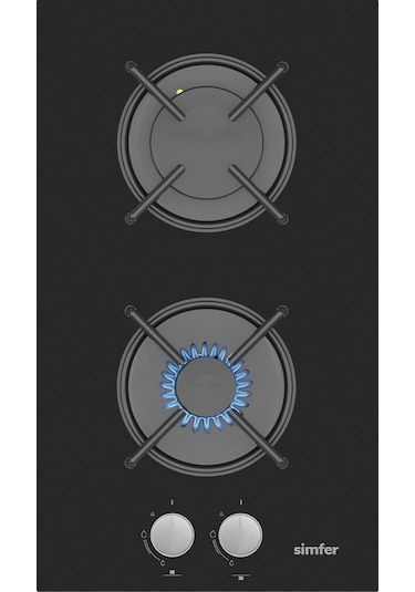 Simfer 3280 Domino Ankastre Cam Ocak 2g Emaye Izgara