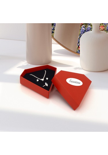 Forentina Zirkon Taşlı Kolye Küpe Yüzük Takı Seti PS2514