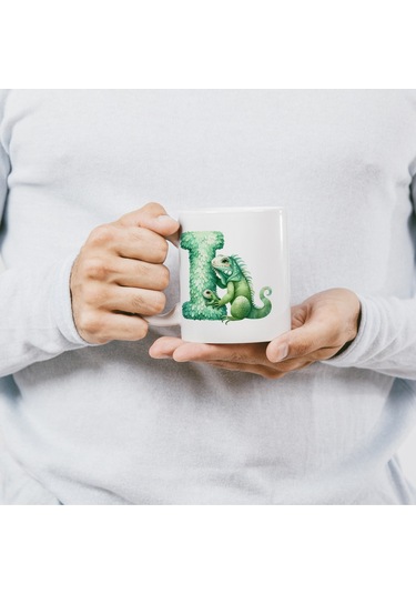 I Harfi Tasarım Bardak, Sevimli Hayvan Temalı Harf Bardağı Beyaz