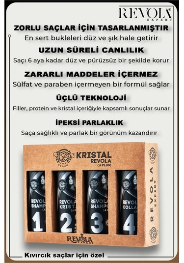 Revola Expert Kristal A Plus Saç Düzleştirici 4'lü Set 4x100 Ml