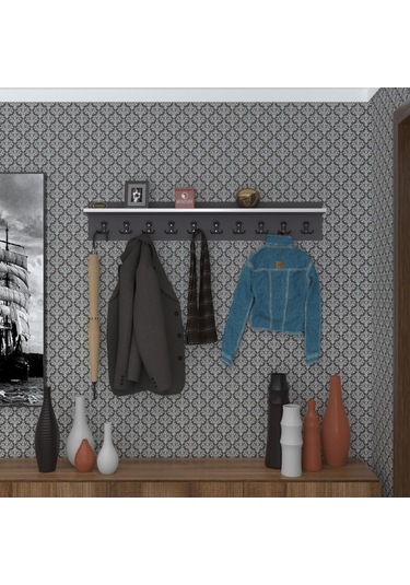 Kenzlife Elbise Askılığı Askılık Vettini Gri 20 120 12 Siyah 10 Adet Askı Portmanto Diğer