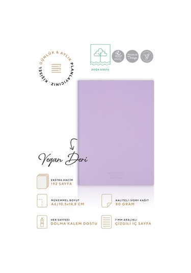 Vj Softtons Esnek Kapak Defter A6 80 Gr. Krem 96 Yp. Çizgili Pembe