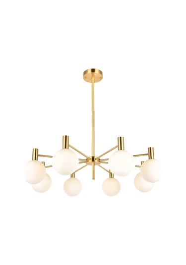 Brass Pirinç 8'lü Sarkıt Avize Çok Renkli