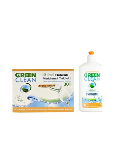 U Green Clean Bitkisel Bulaşık Makinesi Deterjanı 30 Tablet + Parlatıcı