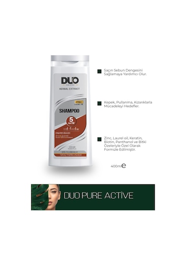 Duo Pure Active Herbal Extract Onarıcı Şampuan 400 ML