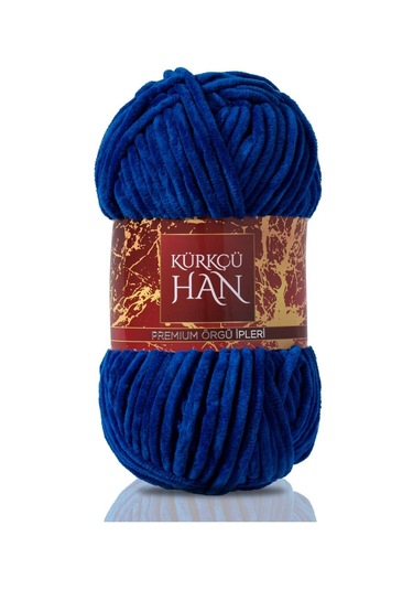 Kürkçü Han Kadife 100 G 95 M Örgü İpi Khkad Saks Mavisi