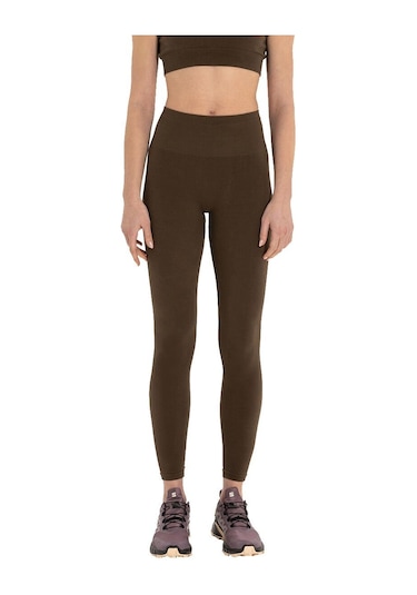 Inguz Seamless Pamuk Yoga Tayt Kahverengi