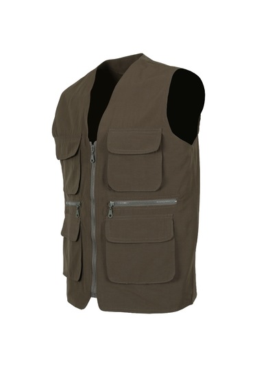 Erkek Haki Renk Keten Yelek Normal Kesim Rar01304 Haki