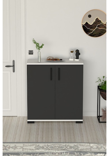 Athena Çok Amaçlı 2 Kapaklı ,kahve Köşesi,mutfak,banyo, Kiler Dolabı Antrasit Gri Antrasit