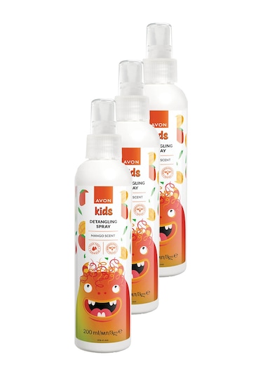 Avon Kids Çocuklar İçin Mango Kokulu Saç Açıcı Sprey 3 x 200 ML