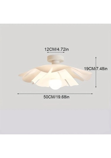 Fastbuy Basit Yaratıcı Gül Yaprağı Desenli 40 Cm Pvc Tavan Lambası Kolay Kurulumlu Her Oda İçin Gümüş Gümüş