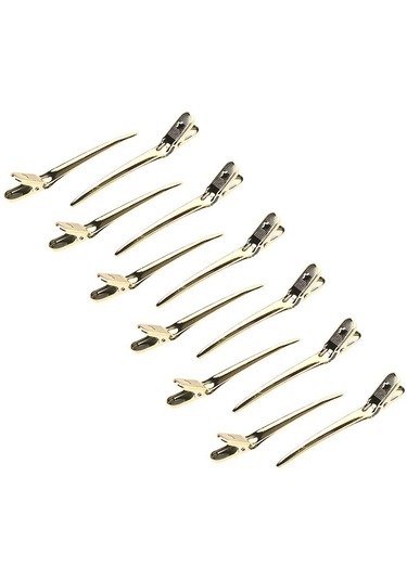 Suntek 12 Adet Ördek Gagası Saç Kesit Klipler Salon Altın