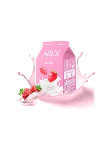 Missha A'PIEU Strawberry Milk One-Pack Aydınlatıcı Yaprak Maske - Çilek-Süt