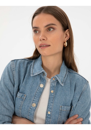 Pierre Cardin Kadın Açık Mavi Gömlek Jean 50314086-vr003 Açık Mavi