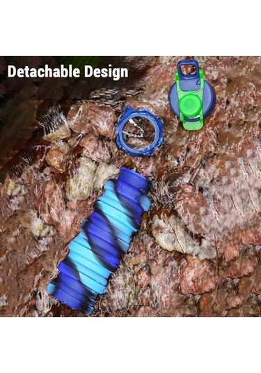 Novahub Silikon Seyahat Şişesi Küçük Boy, Katlanabilir Spor Su Şişesi 500ml Sarı Sarı