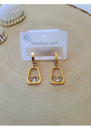 Dali Shop Sallantılı Zirkon Taşlı Çelik Küpe