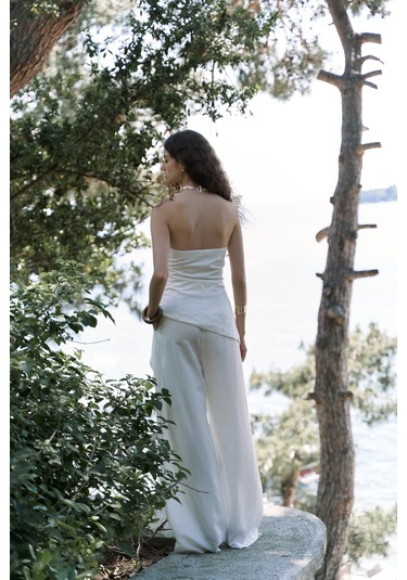 Mila Beyaz Bluz Pantolon Takım Beyaz