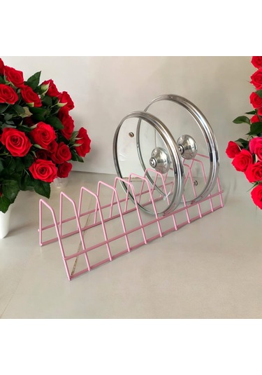 Tabaklık Rafı- Tencere Kapak Düzenleyici-tabak Kurutmalık Pembe