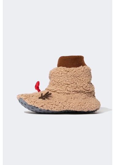 Defacto Kadın Fall in Love Yılbaşı Geyik Temalı Ev Botu Y4903AZ23WNBN61 Kahverengi