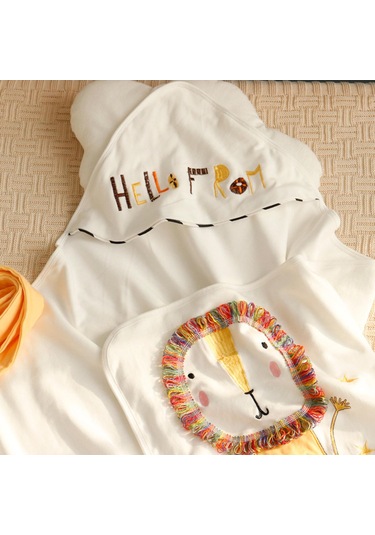 Suntek Kapşonlu Bebek Havlusu Karikatür Battaniyesi Stil-a