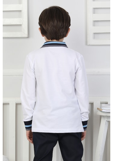 Erkek Çocuk Sweatshirt Okul BEYAZ