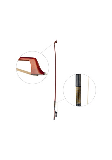 Ruicoo 15"-16" Viola İçin Brezilya Ağaçlı Keman Yay, Kaliteli Moğol At Kılı, Torba İle Ayarlanabilir Gerilim, Dayanıklı Ebony Kurbağa